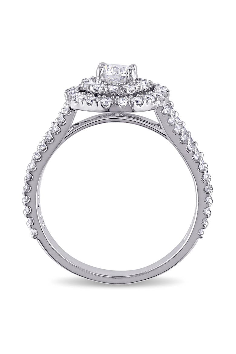 Diamond Double Halo Ring 14k, Alternate, color, 14K White Gold