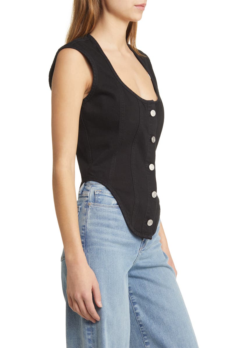 FRAME The Seamed Denim Corset Top, Alternate, color, 