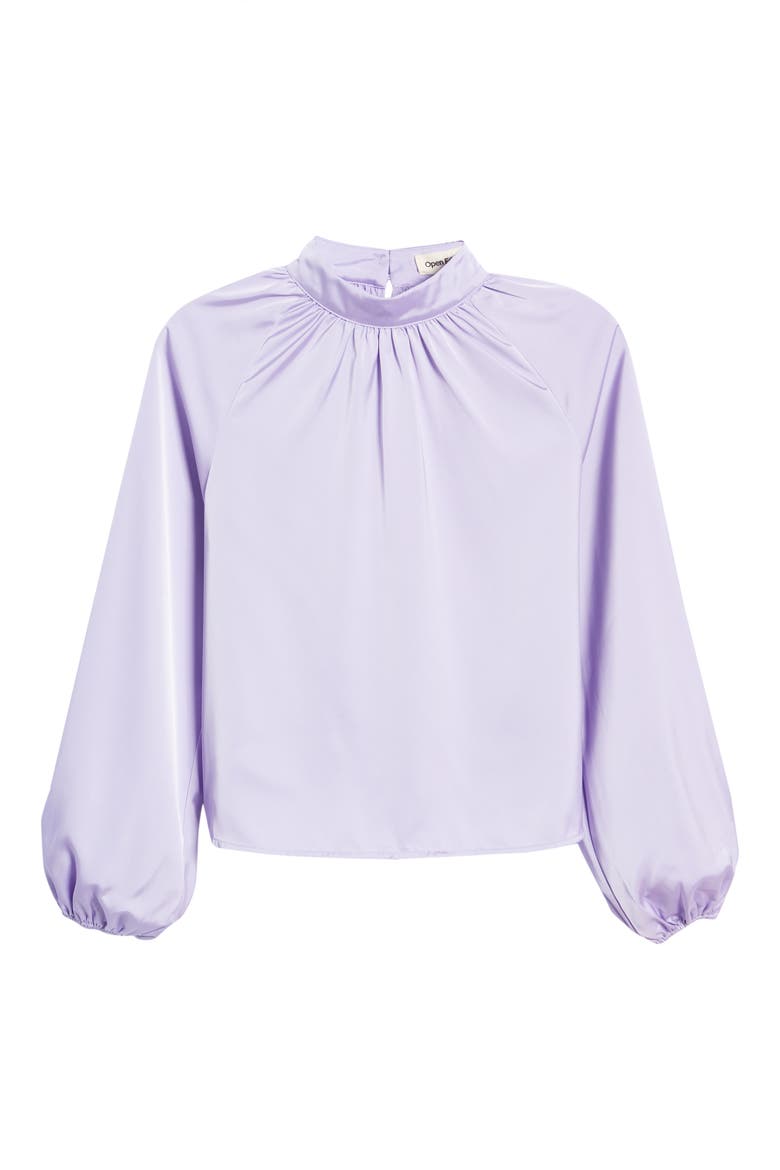 Mock Neck Blouse, Alternate, color, PURPLE SPRAY