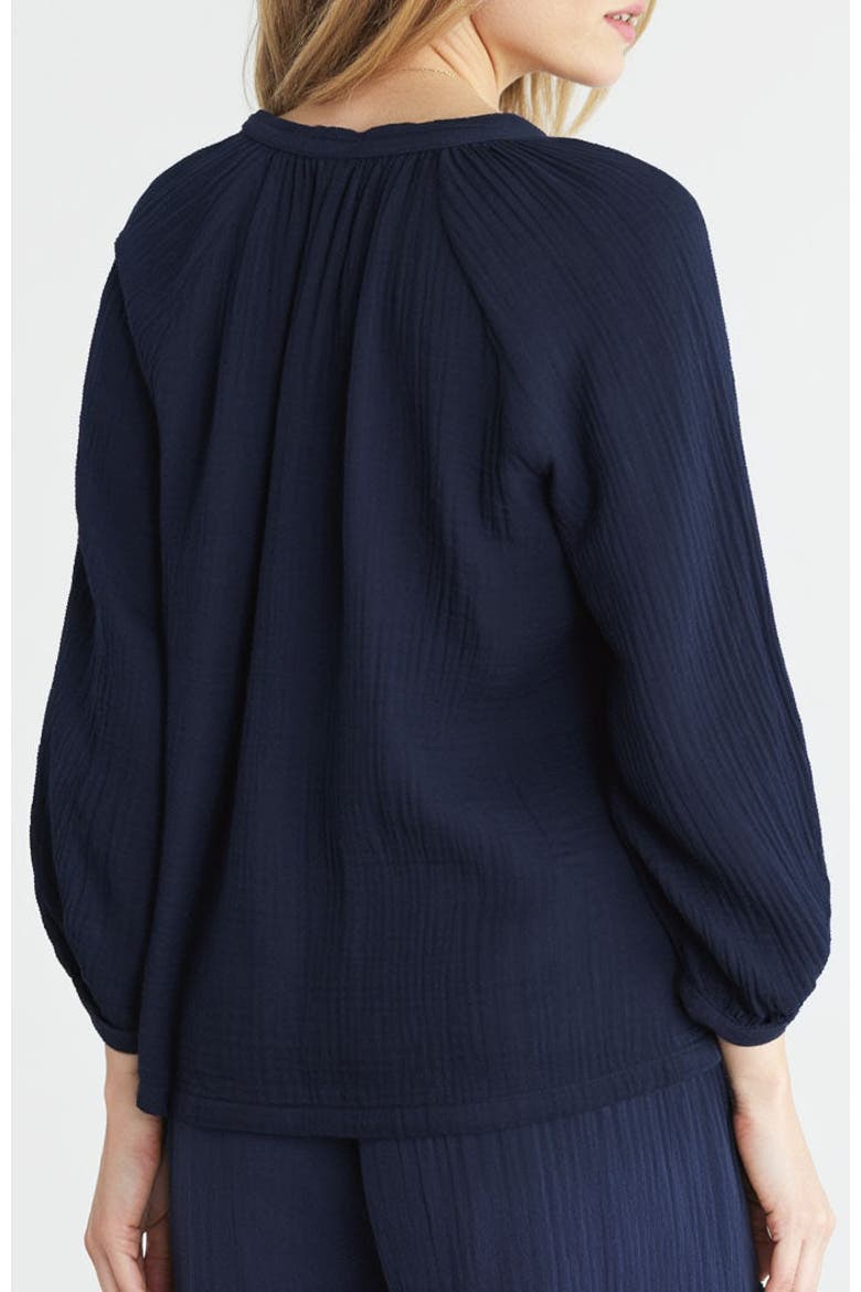 Gauze Top, Alternate, color, Navy
