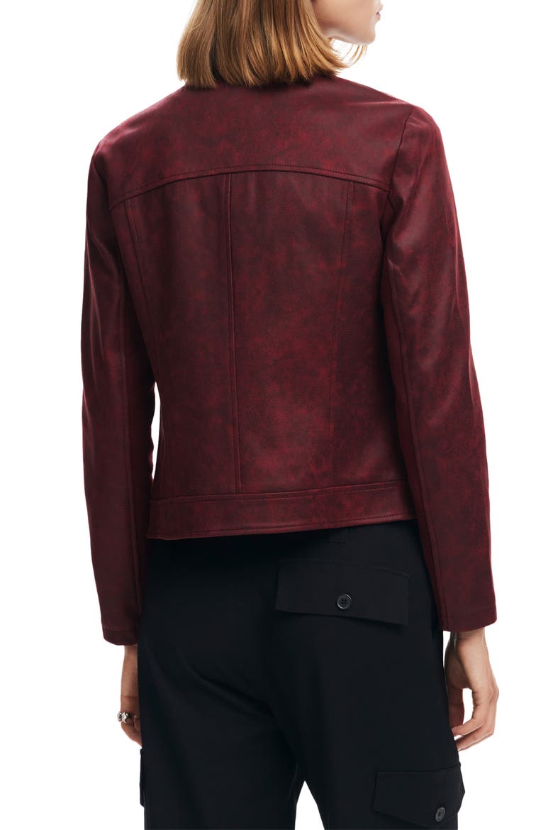 Munich Faux Leather Moto Jacket, Alternate, color, RED