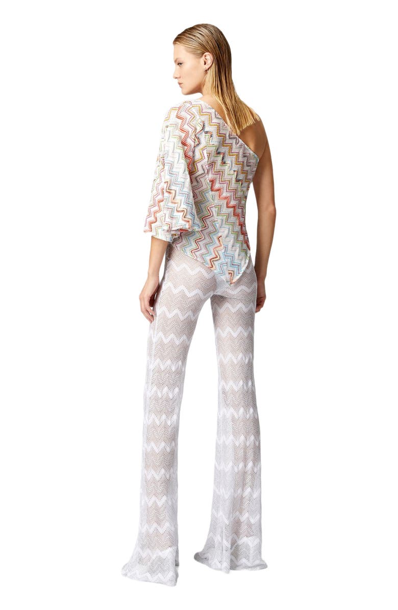 Missoni One-shoulder Top With 3d Lamé Zig Zag And Wide Sleeves, Alternate, color, Multicoloured