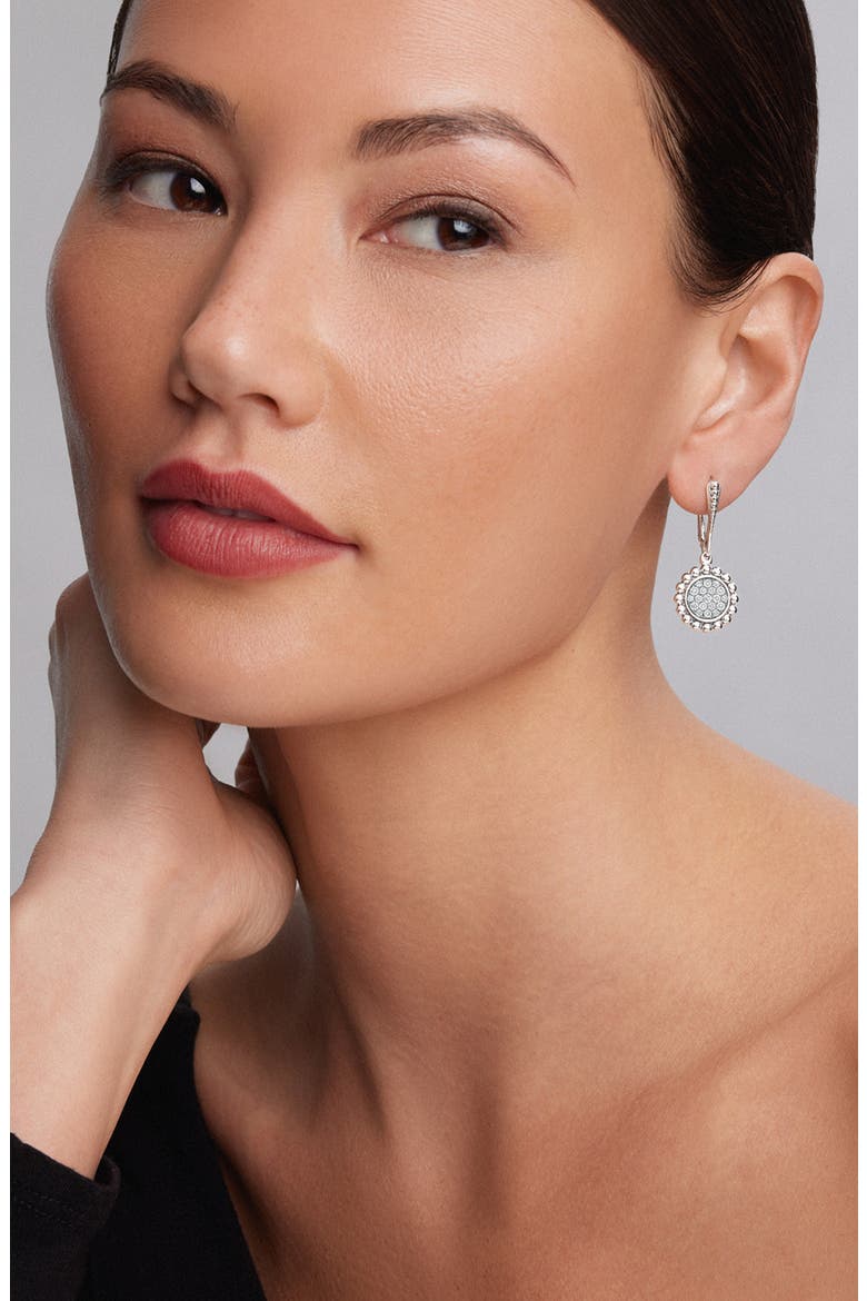 Caviar Spark Diamond Circle Drop Earrings, Alternate, color, SILVER/ DIAMOND