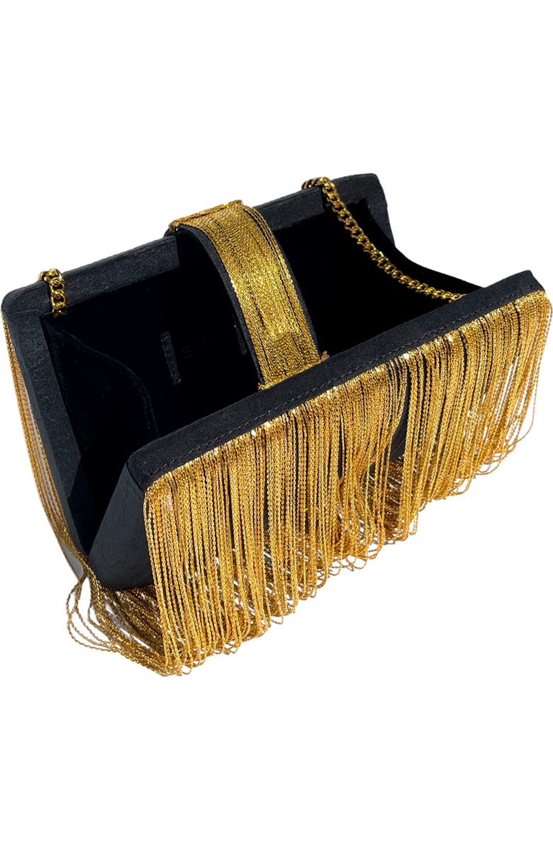 Simitri Chunky Clutch, Alternate, color, Black, Gold