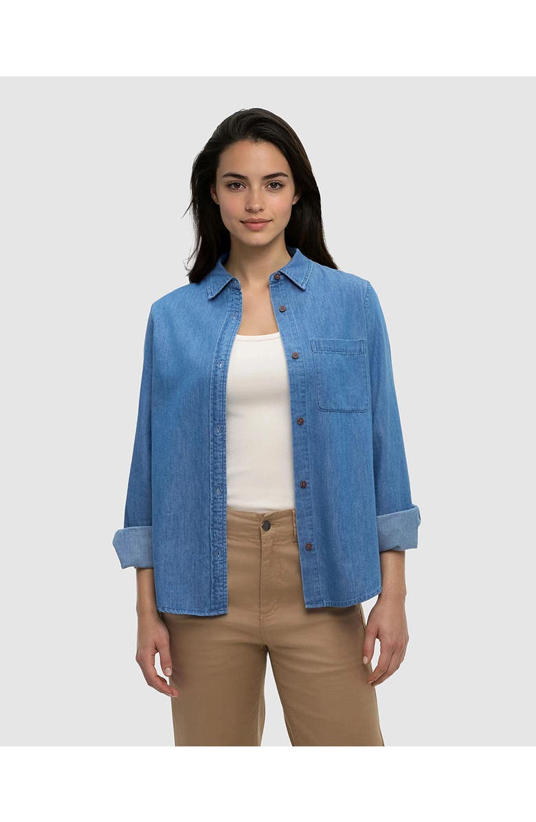 tentree Denim Sloan Shirt, Alternate, color, Mid Wash