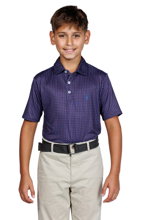 Kids' Golf Tee Print Performance Knit Polo (Big Kid)