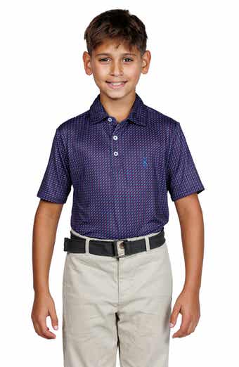 TailorByrd Kids' Golf Tee Print Performance Knit Polo
