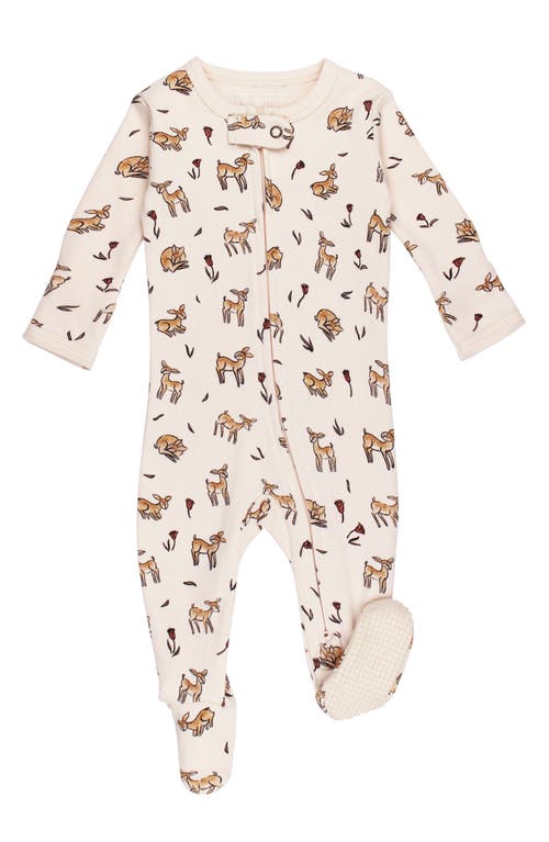 L'Ovedbaby Doe-a-Deer Organic Cotton Zip Footie 