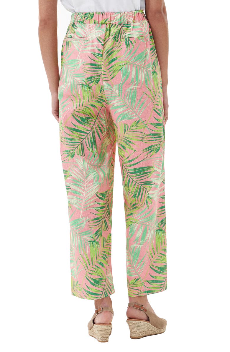 Barbour Aralia Palm Print Cotton Wide Leg Pants, Alternate, color,