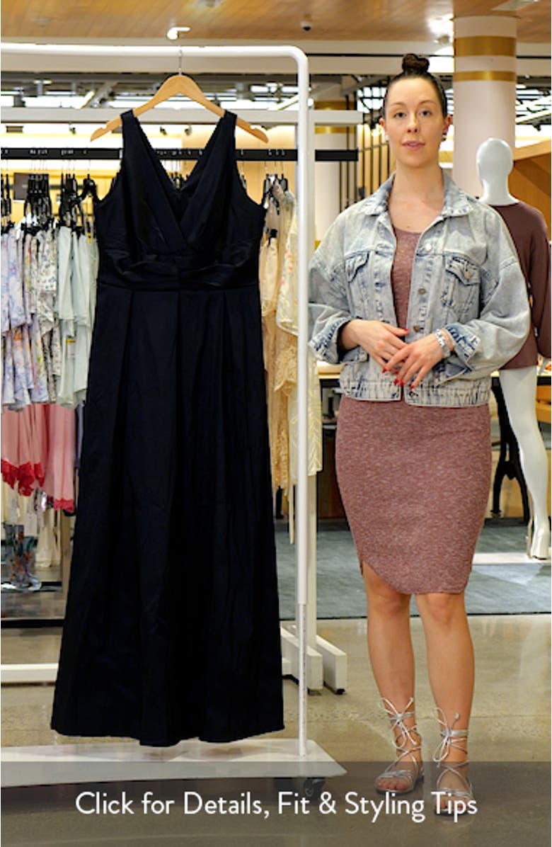 Sleeveless Stretch Taffeta Gown, sales video thumbnail