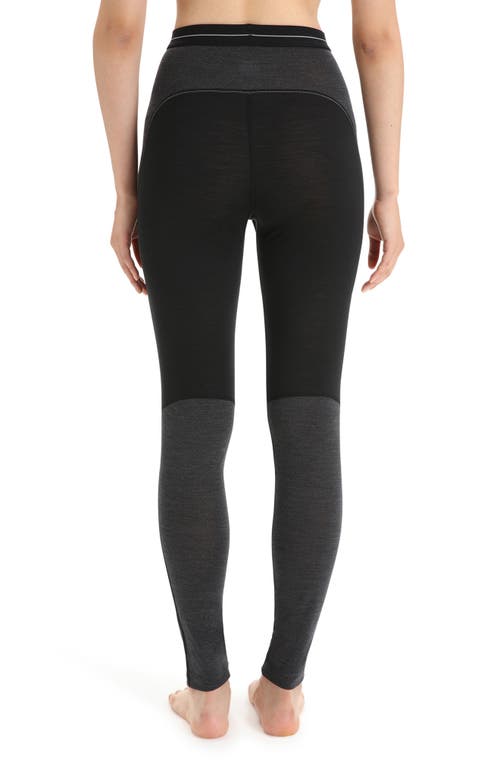 Icebreaker 125 Zoneknit Tencel® Lyocell & Merino Wool Leggings In Black/jet Heather