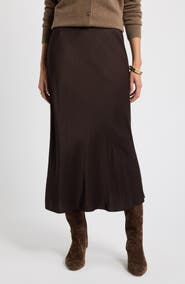 Nordstrom Bias Cut Satin Maxi Skirt