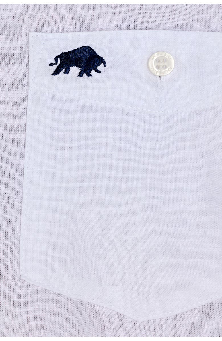 Raging Bull Short Sleeve Linen Shirt, Alternate, color, White