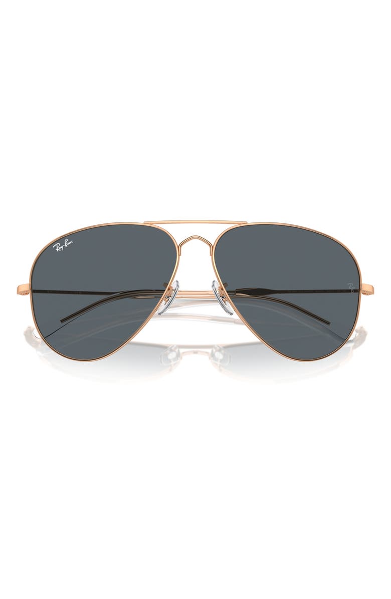Ray-Ban Old Aviator 58mm Sunglasses, Alternate, color, Rose Gold