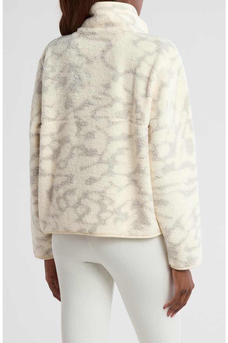 Faux Shearling Print Hybrid Jacket, Alternate, color, IVORY ABSTRACT SPOTS