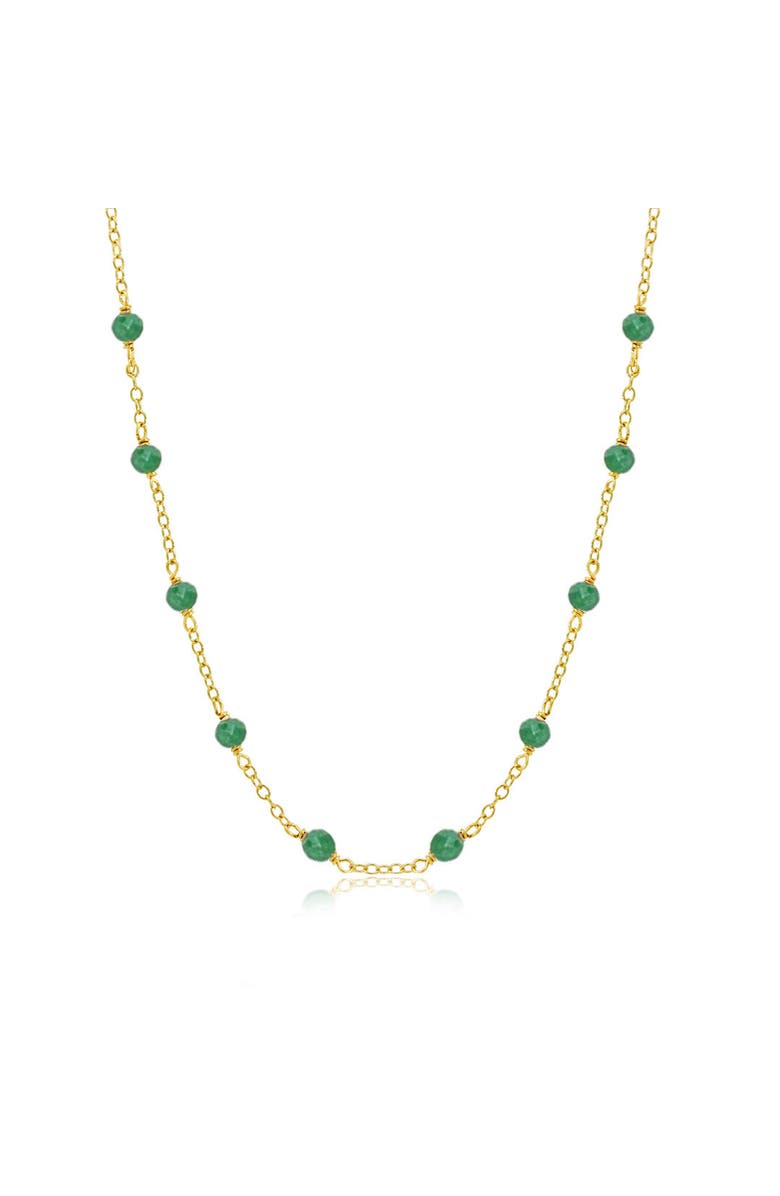 The Lovery Fine Jewelry Emerald Bead Chain Necklace, Main, color, Emerald