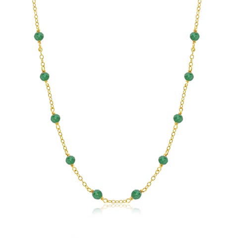 Emerald Bead Chain Necklace