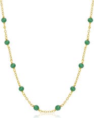 The Lovery Fine Jewelry Emerald Bead Chain Necklace