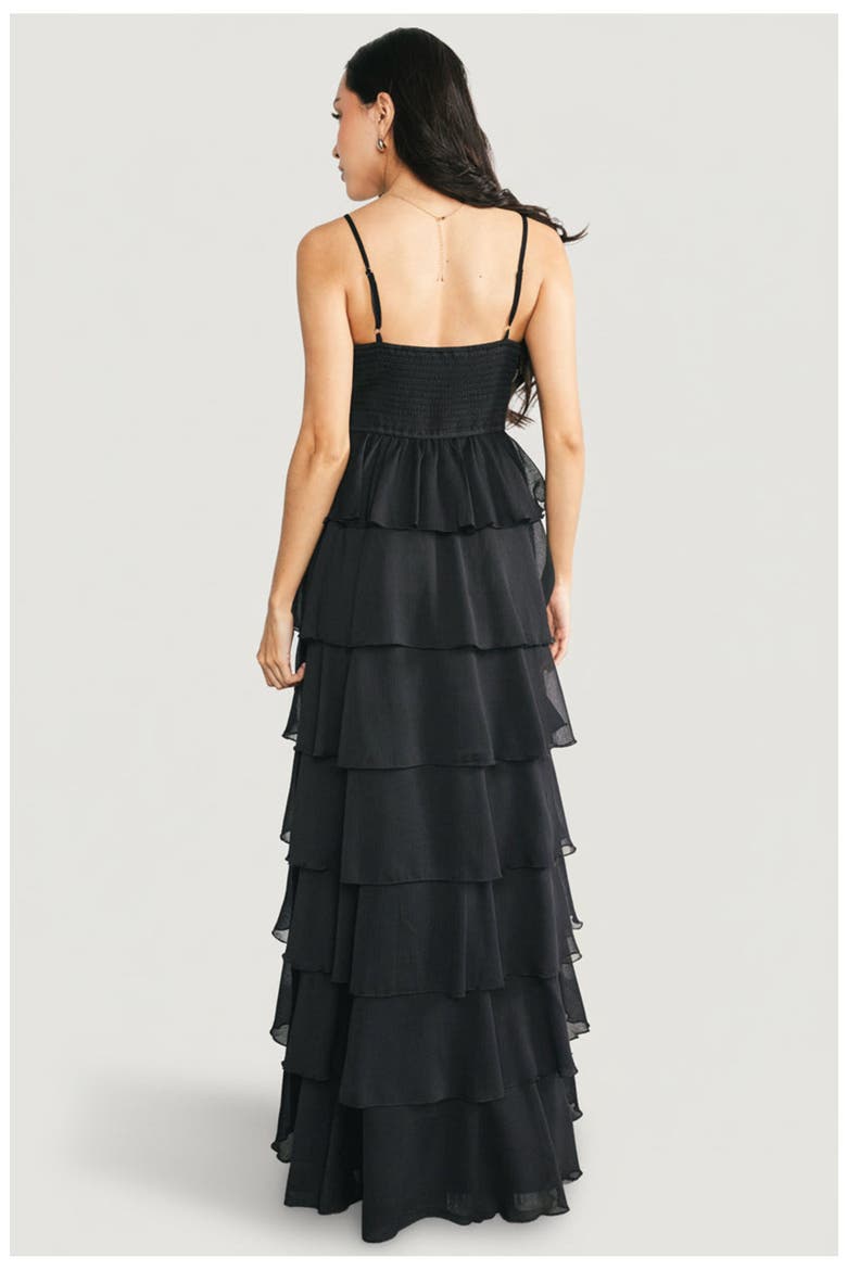 Tiana Tiered Maxi Dress, Alternate, color, Black