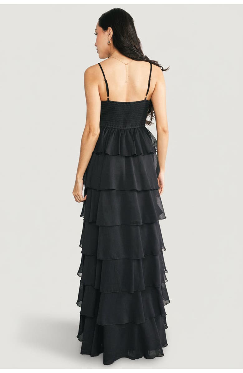 Baltic Børn Tiana Tiered Maxi Dress, Alternate, color, Black