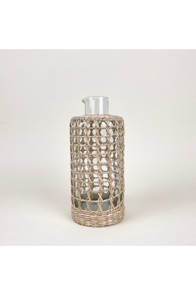 Seagrass Cage Carafe, Alternate, color, None