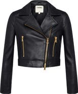 L'AGENCE Onna Crop Leather Jacket