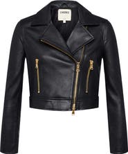 L'AGENCE Onna Crop Leather Jacket