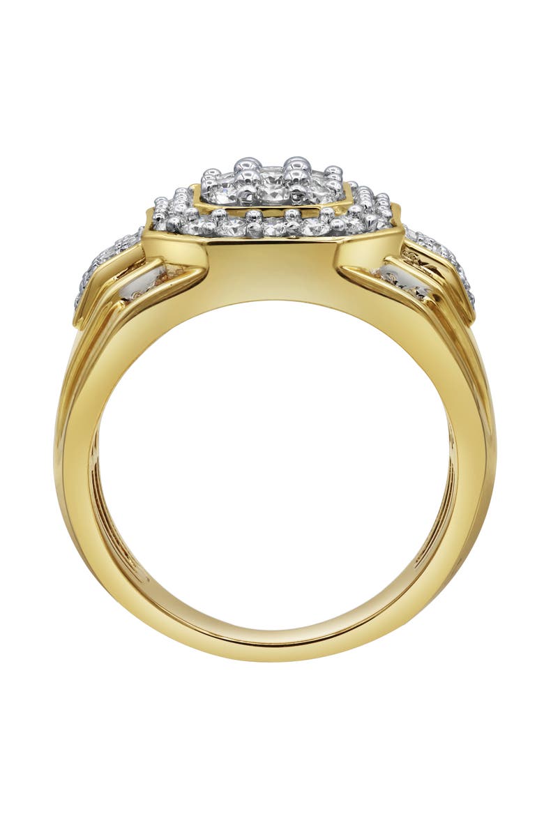 Hexonic Premium 14K Yellow Gold Diamond Men Statement Ring - 1.50ct., Alternate, color, 14K Yellow Gold