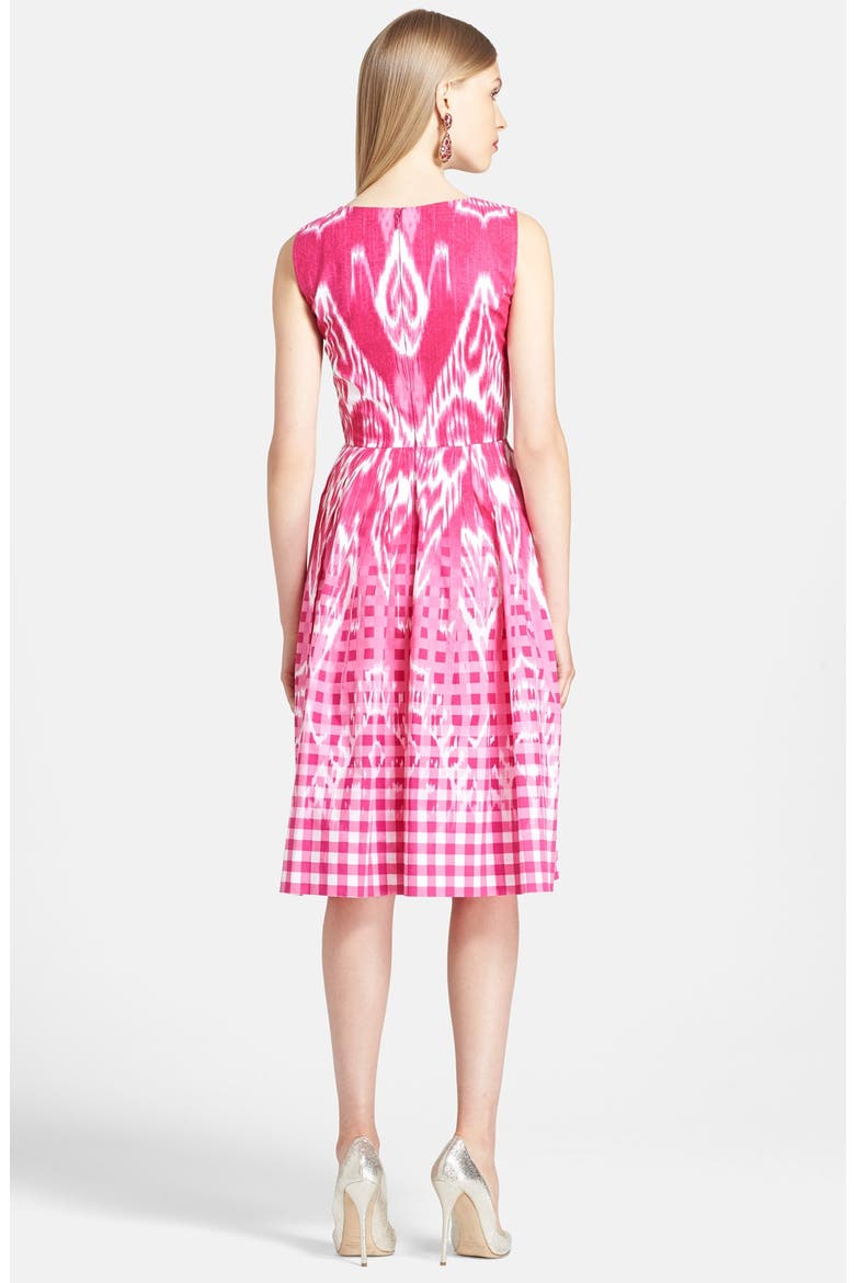 Ikat Print Poplin Dress, Alternate, color, MAGENTA