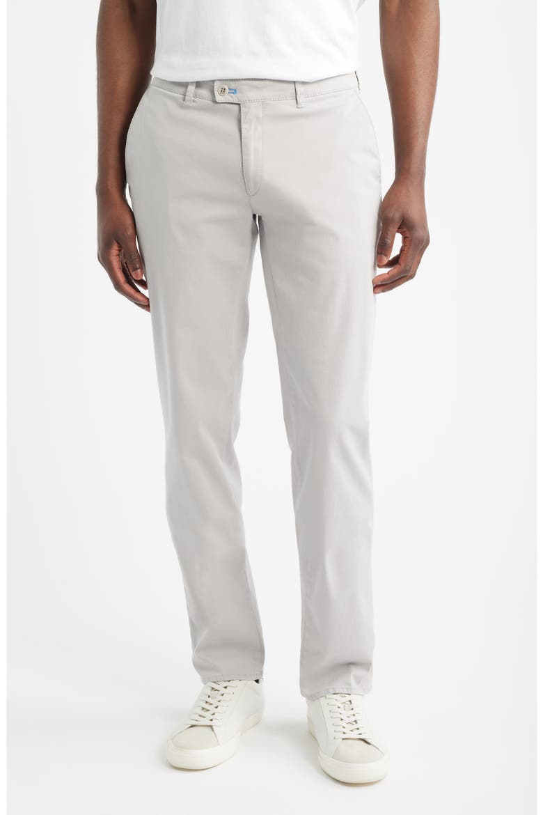 Fabio IDX Flat Front Modern Fit Cotton Blend Chinos, Main, color, PLATINUM