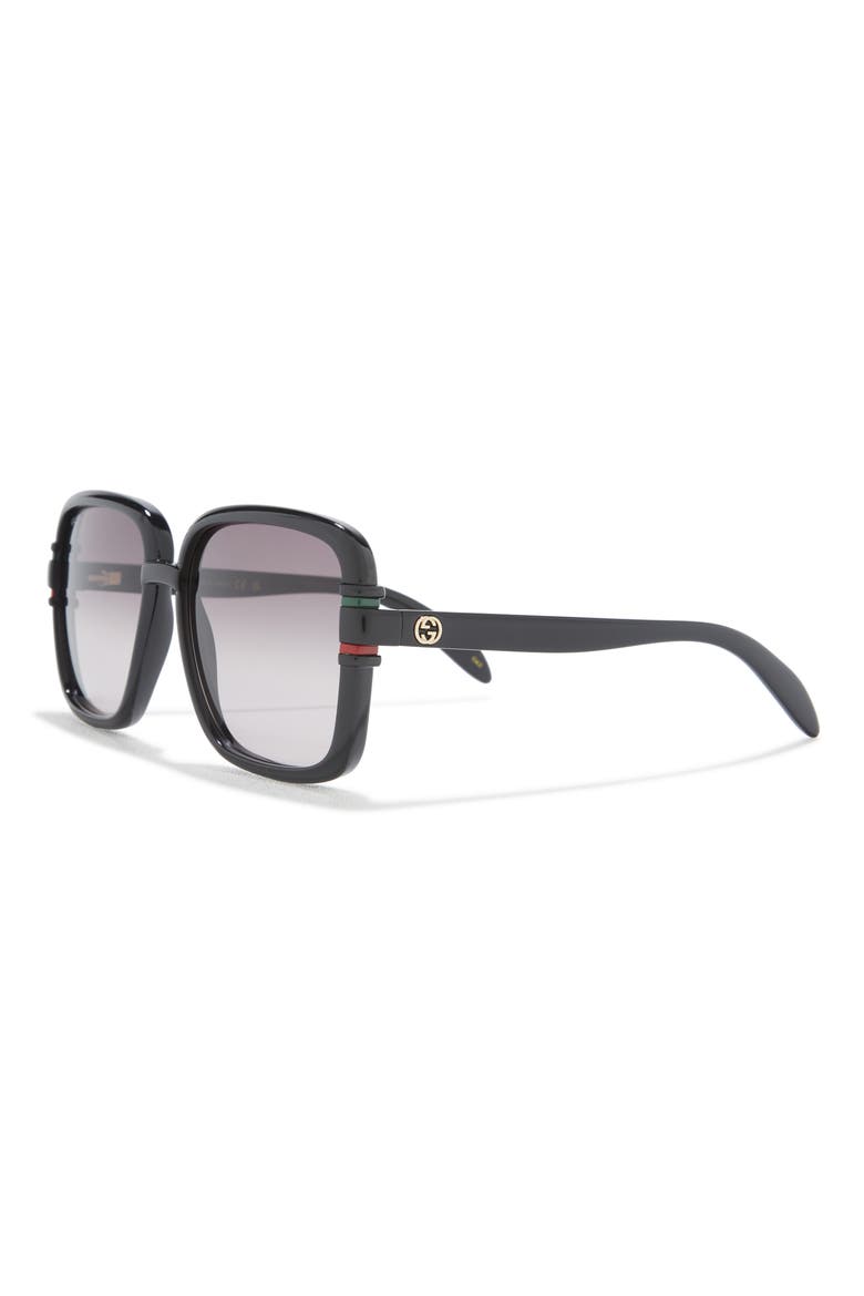 59mm Square Fashion Sunglasses, Alternate, color, BLACK BLACK GREY