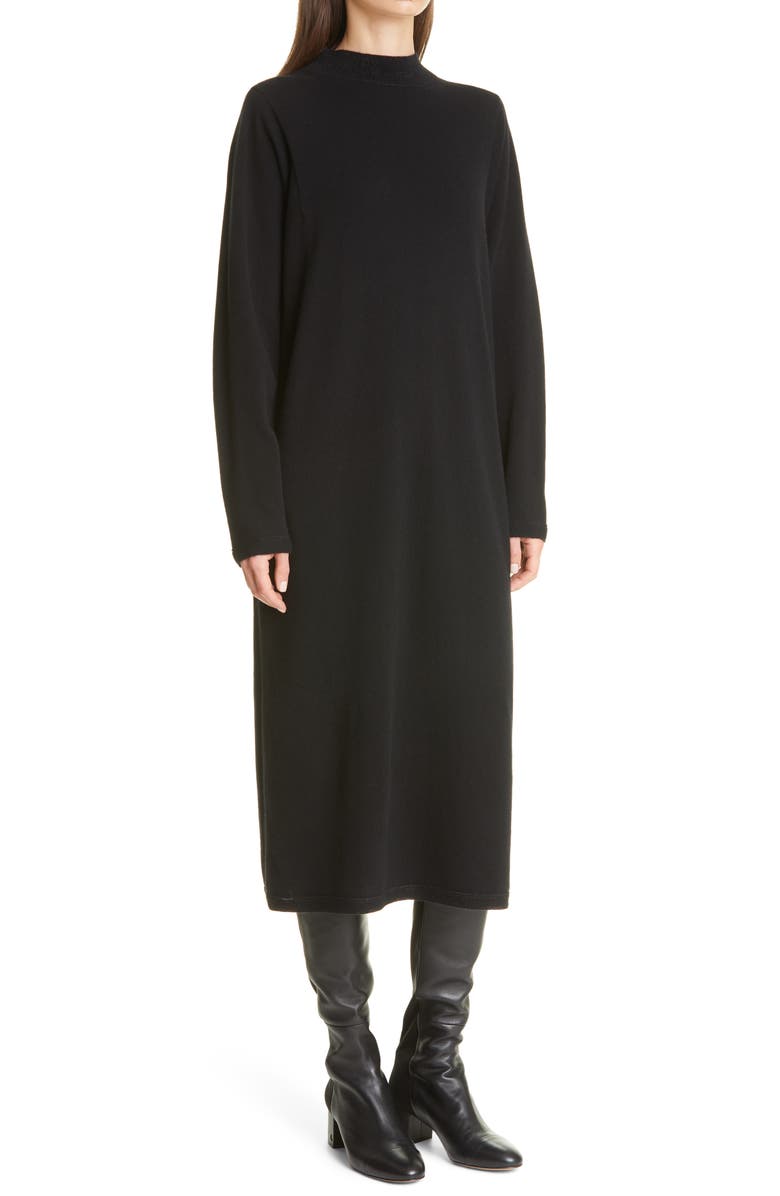 Lafayette 148 New York Sparkle Long Sleeve Wool & Cashmere Midi Dress, Alternate, color,
