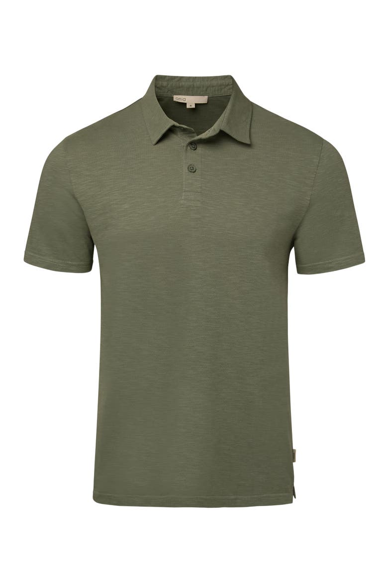 Slub Short Sleeve Polo, Alternate, color, AGAVE