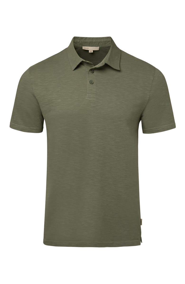 Onia Slub Short Sleeve Polo, Alternate, color, Agave