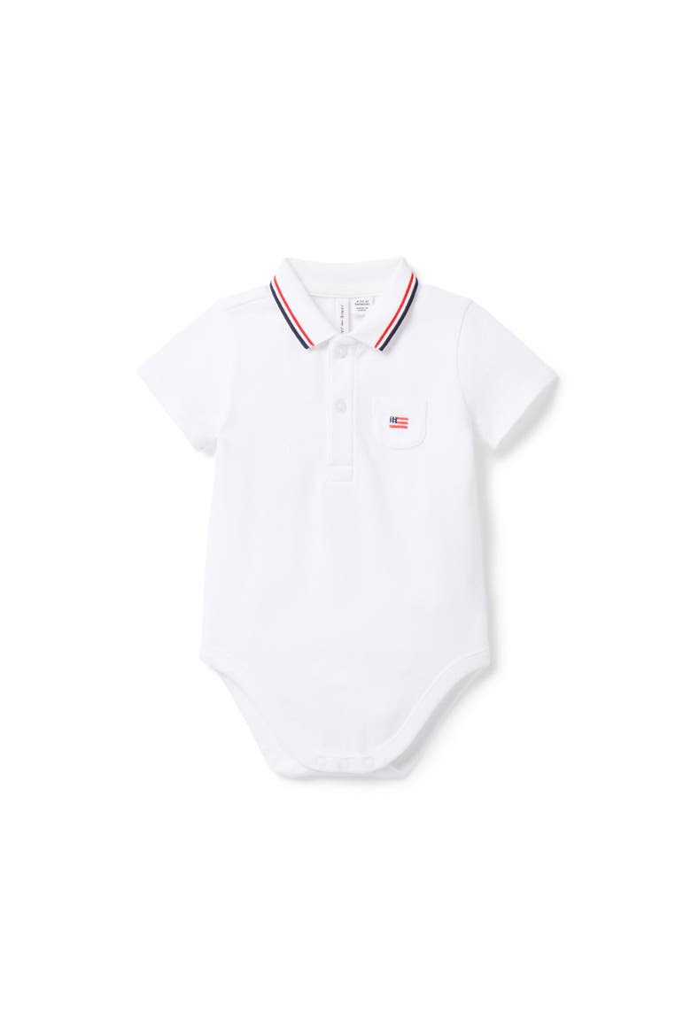 Boys Flag Icon Bodysuit, Main, color, White
