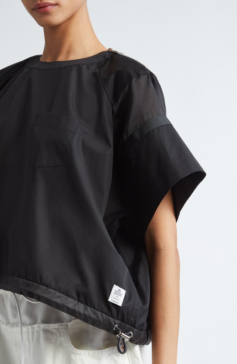 Sacai x Thomas Mason Paneled Mixed Media Top, Alternate, color, 