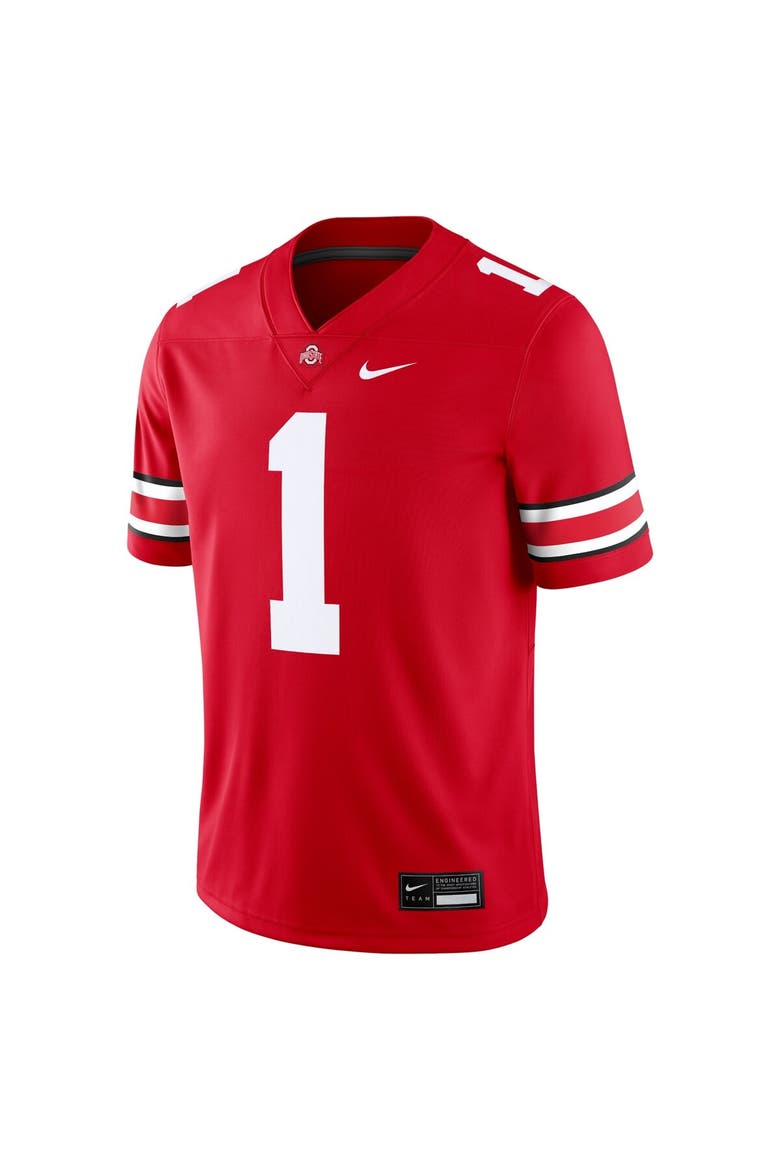 Men's Nike #1 Scarlet Ohio State Buckeyes Game Jersey, Alternate, color, Scarlet