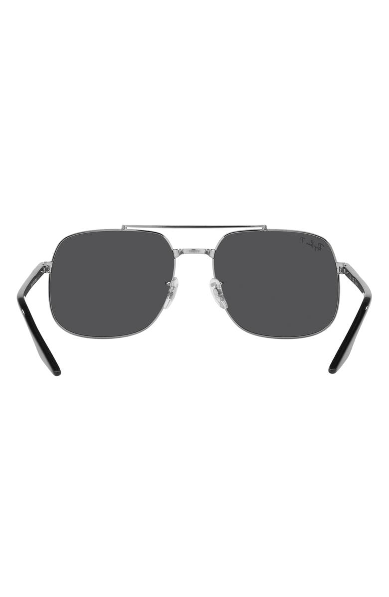 Ray-Ban 56mm Polarized Square Sunglasses, Alternate, color, Gunmetal