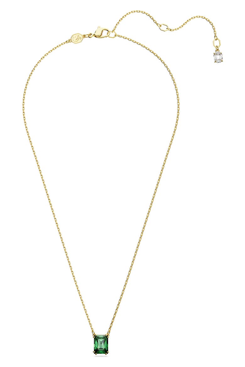 Stilla Crystal Pendant Necklace, Main, color, GREEN