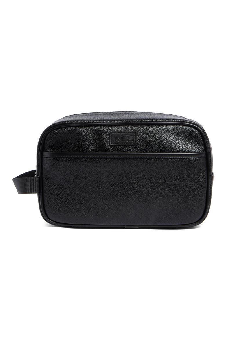 Milled Top Zip Dopp Kit, Main, color, BLACK
