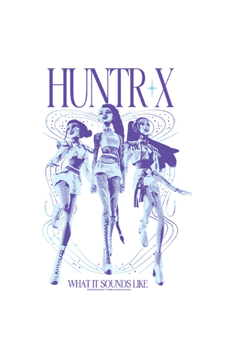 KPop Demon Hunters Girl's KPop Demon Hunters What It Sound Like Superstars Graphic T-Shirt, Alternate, color, White