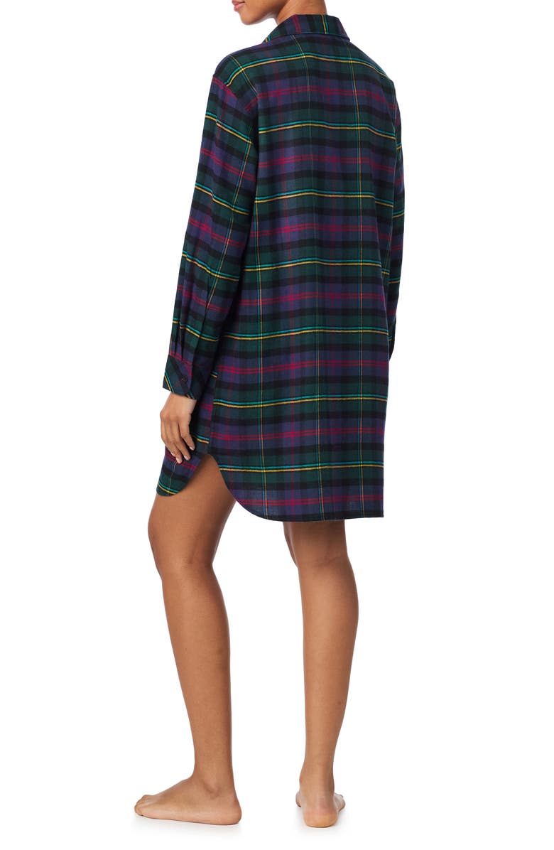 Lauren Ralph Lauren Plaid Print Sleepshirt, Alternate, color, Green Plaid