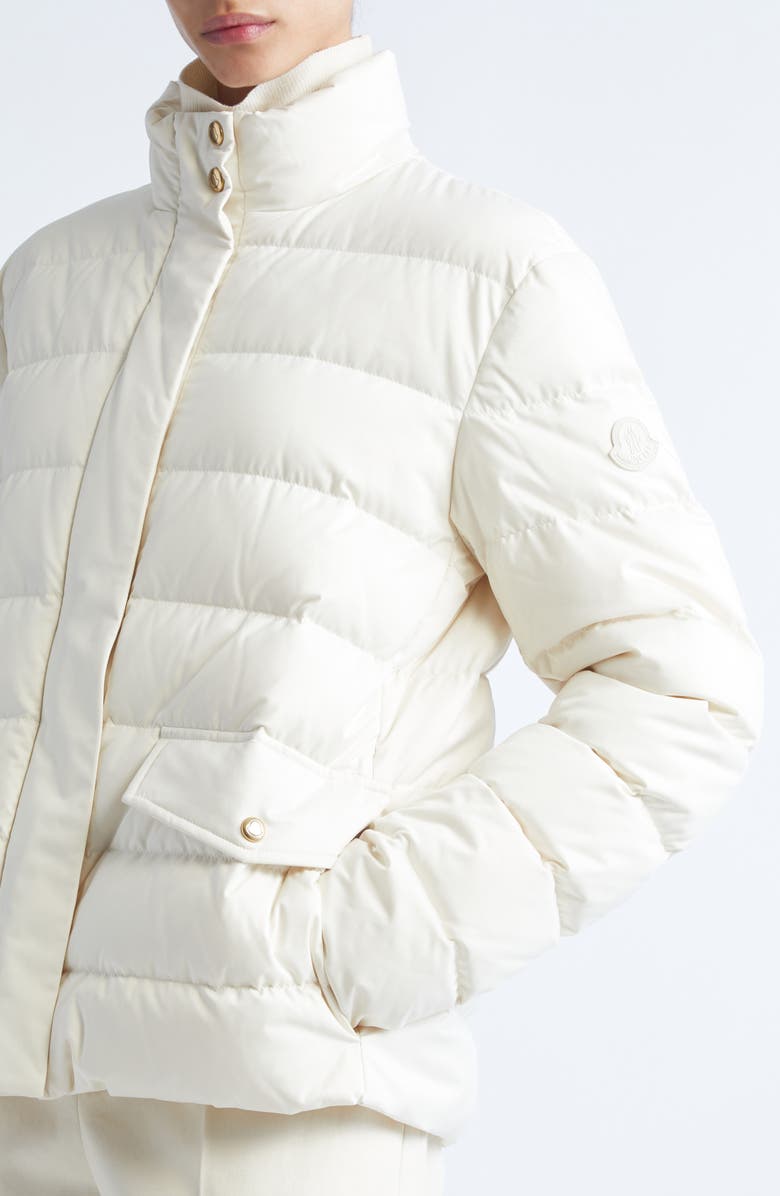 Moncler Bessettes Down Jacket, Alternate, color, Pale Ivory