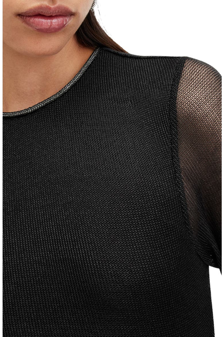 Nora Sparkle Long Sleeve Dress, Alternate, color, BLACK SHIMMER