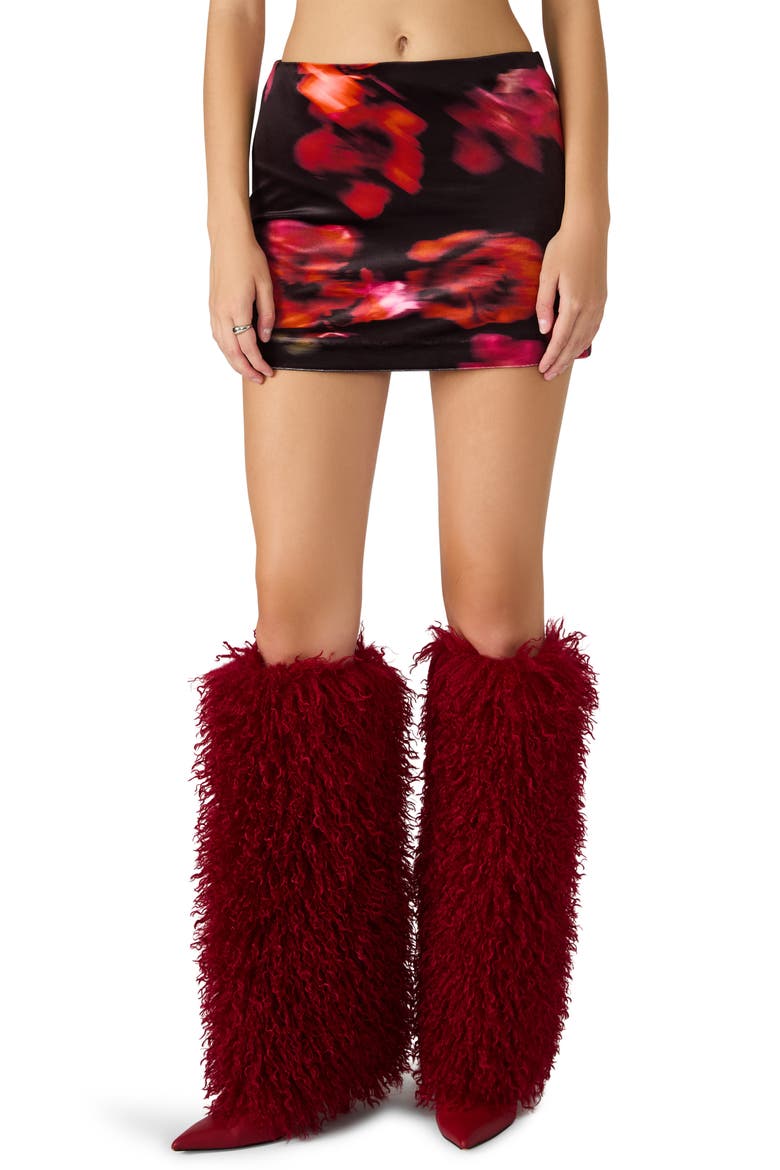 Cindi Floral Print Miniskirt, Main, color, BLURRY FLORAL