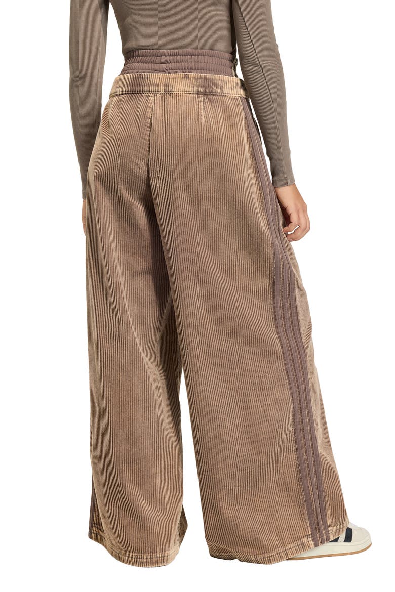 Side Stripe Corduroy Wide Leg Pants, Alternate, color, EARTH STRATA