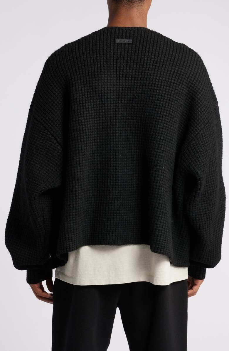 Fear of God Essentials Gender Inclusive Heavy Waffle Knit Cardigan, Alternate, color,