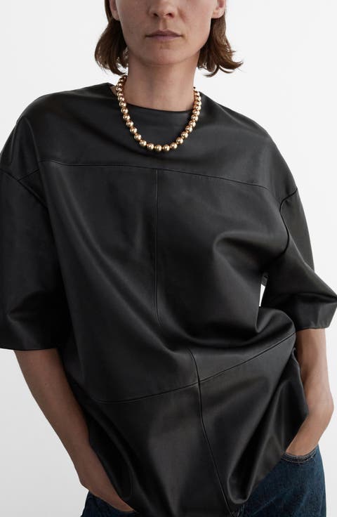 Selection Oversize Leather T-Shirt