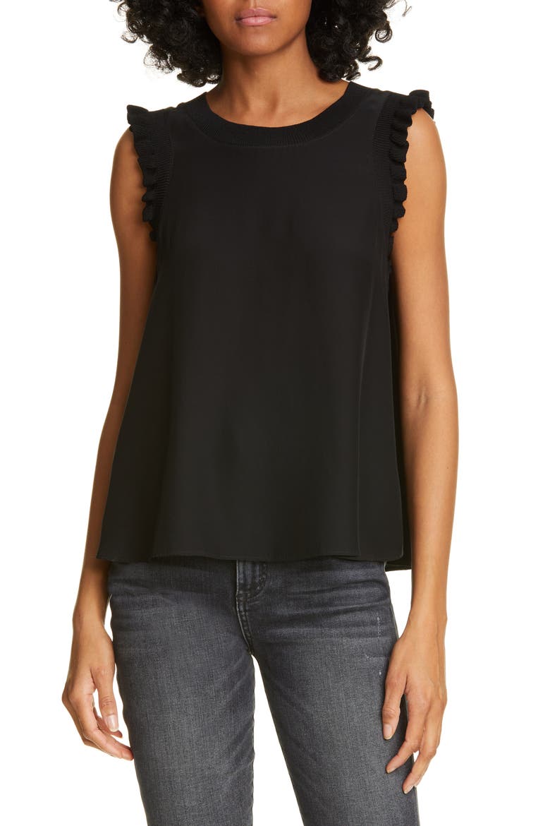 Lenore Silk Blouse, Main, color, BLACK