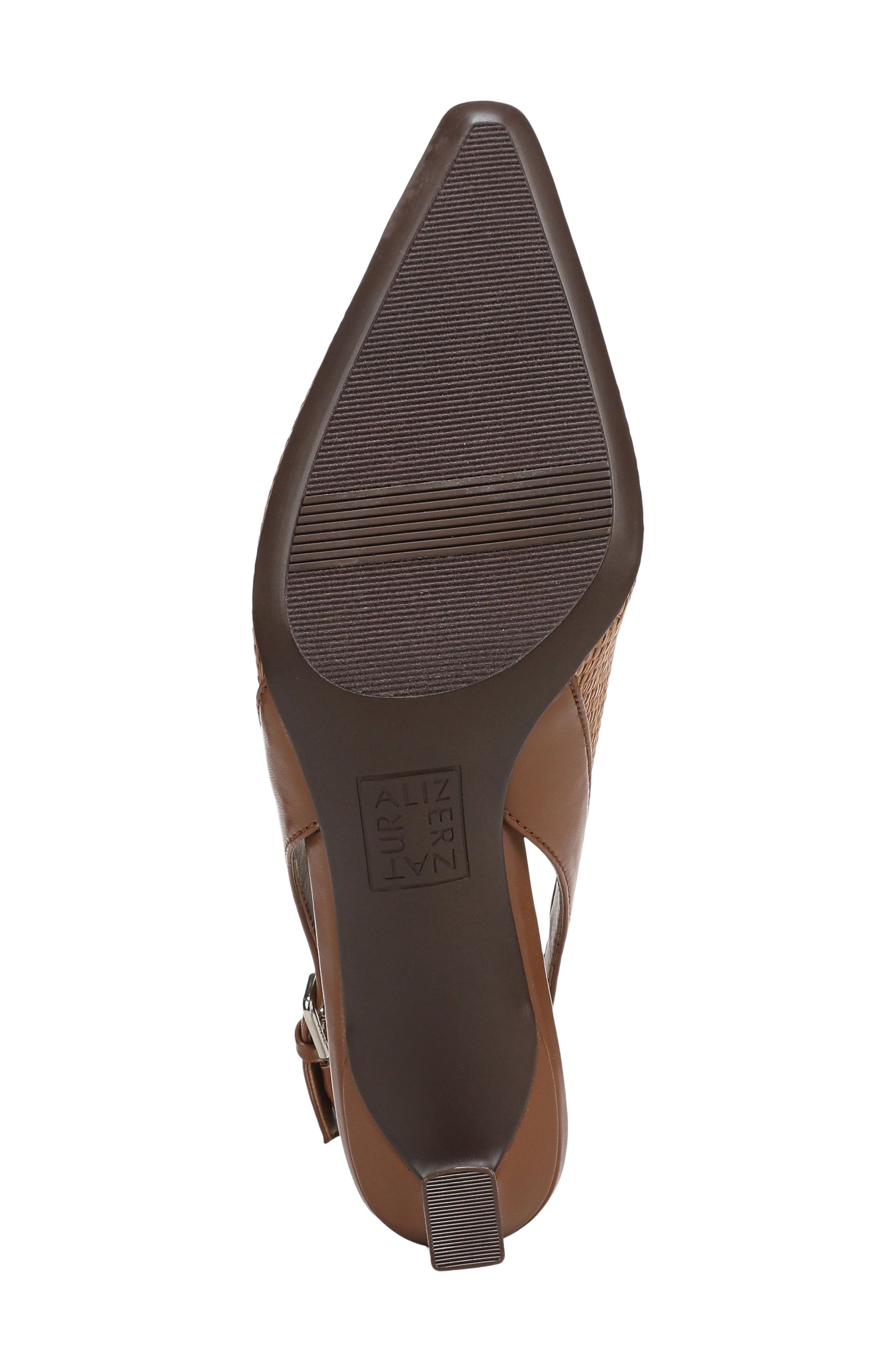 Naturalizer Tansy Slingback Kitten Heel Pump, Alternate, color, Walnut Brown Faux Raffia
